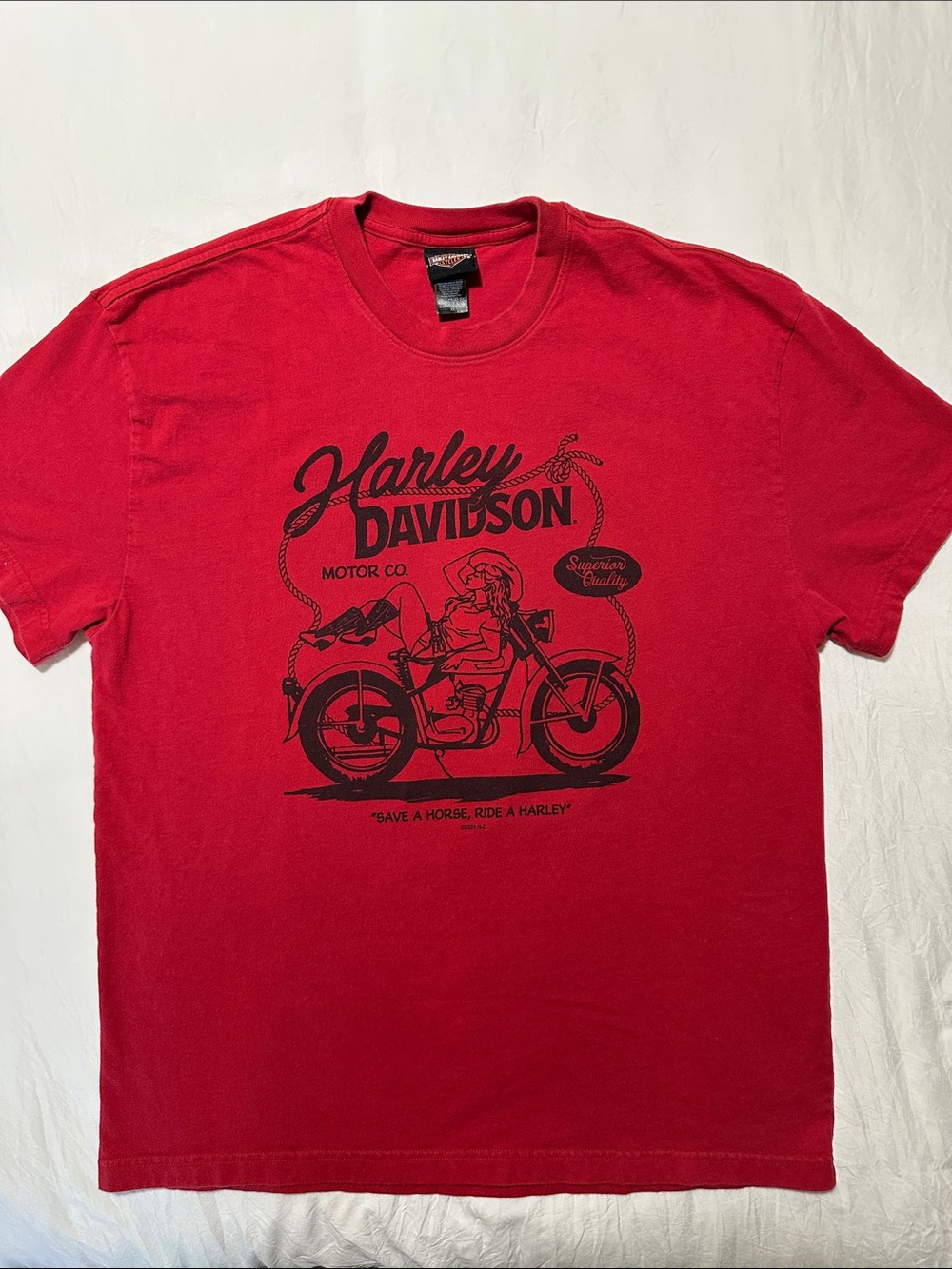 Vintage Timber Town Harley-Davidson Salem, Oregon Motorcycle T-Shirt - Red